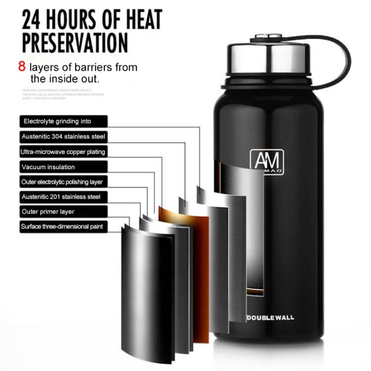 800ml Outdoor Vacuum Stainless Steel Heat Insulation Cup Portable Large Capacity Sports Bottle-Reluova