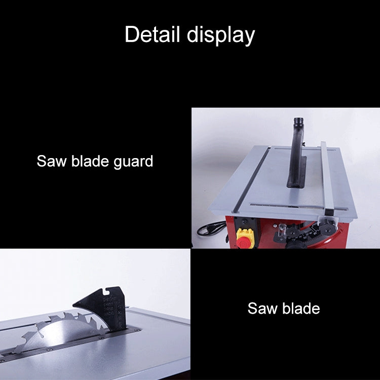 220V 8 inch Household Sliding Wood Table Saw Electric DIY Wood Circular Saw, 100 Tooth Saw Blade