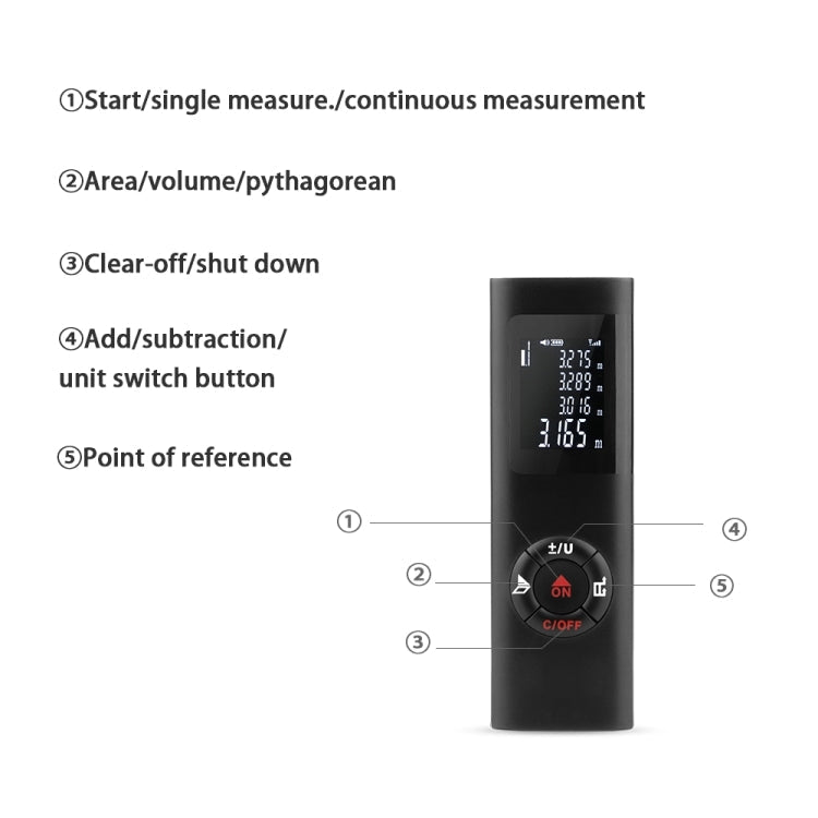 JQ-60 Mini Laser Distance Meter 60m Rechargeable Digital Handheld Laser Rangefinder Reluova