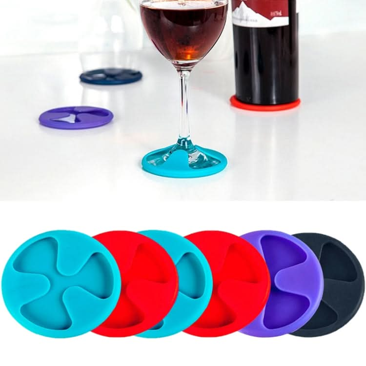 Anti-slip Silicone Red Wine & Tea & Coffee Cup Mat / Cup Lid, Random Color Delivery - Reluova