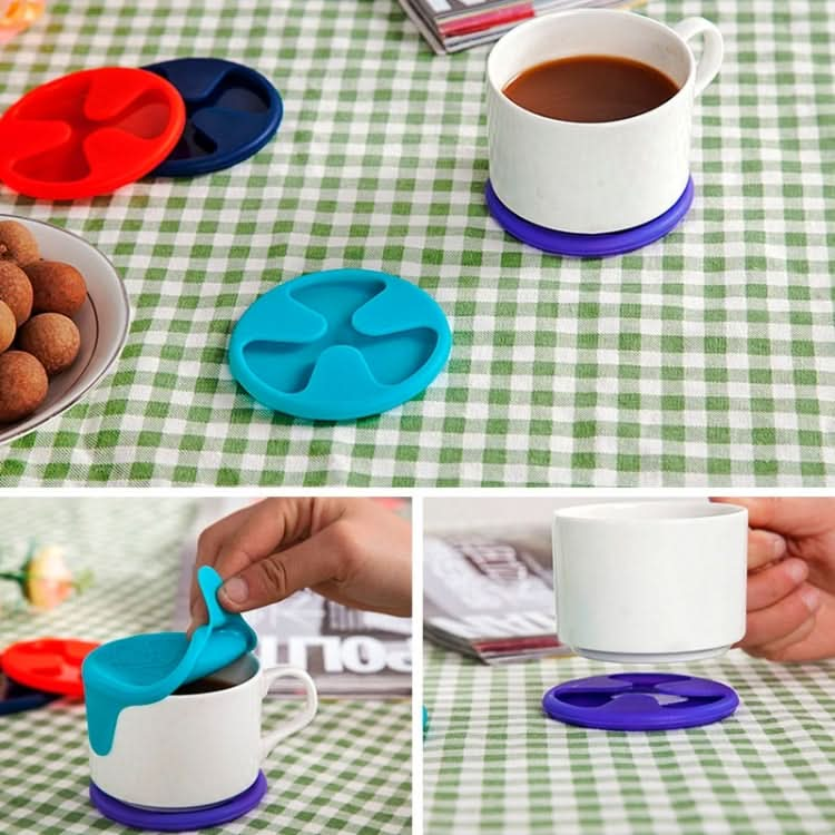 Anti-slip Silicone Red Wine & Tea & Coffee Cup Mat / Cup Lid, Random Color Delivery - Reluova