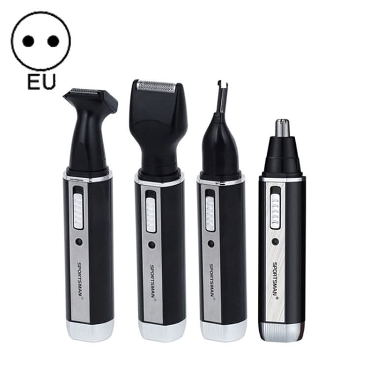 SPORTSMAN Four-in-one Rechargeable Ear Nose Trimmer Electric Shaver Beard Face Eyebrows Hair Trimmer For Men, EU Plug(Black, 220V) Reluova