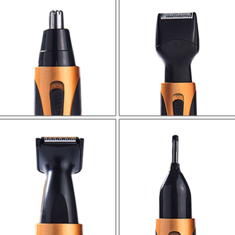 SPORTSMAN Four-in-one USB Rechargeable Ear Nose Trimmer Beard Face Shaver Eyebrows Hair Trimmer For Men(gold USB type) Reluova