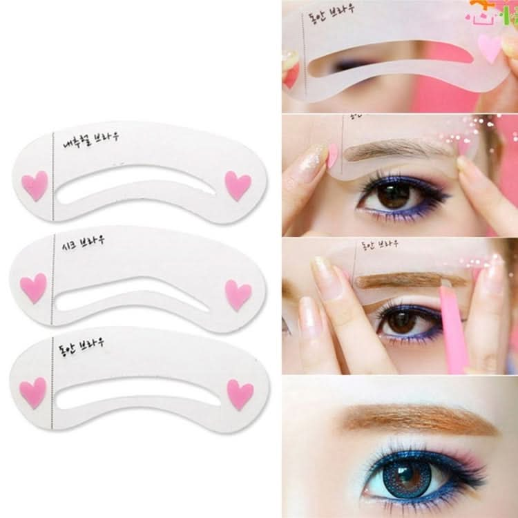 3 in 1 Eyebrow Stencil Shape Template Tools-Reluova