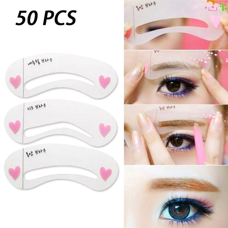 50 PCS 3 in 1 Eyebrow Stencil Shape Template Tools-Reluova