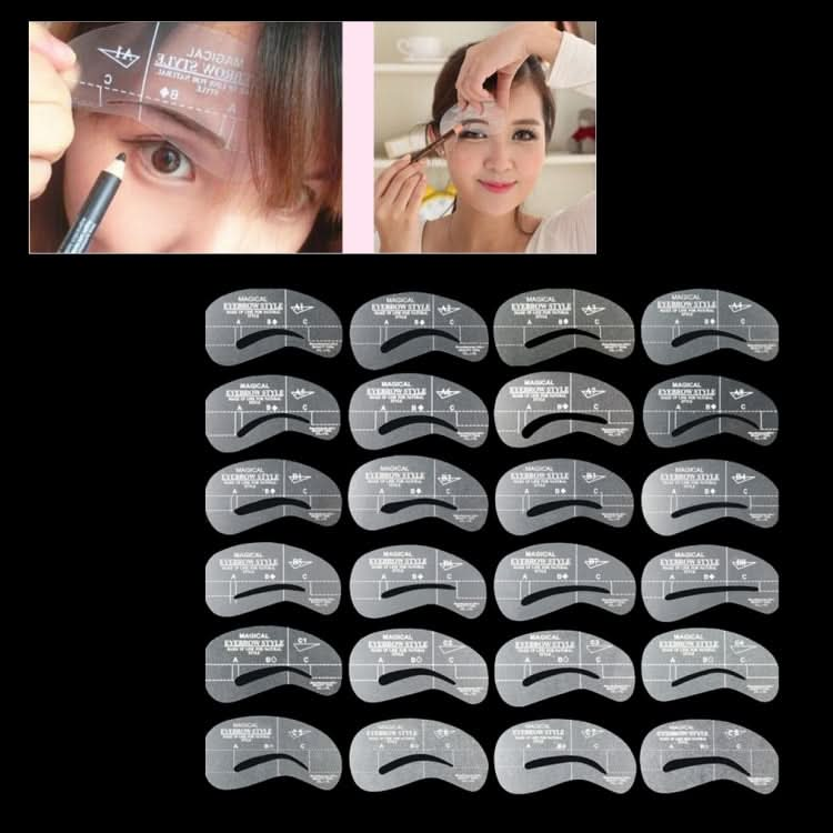 24 in 1 Eyebrow Stencil Shape Template Tools-Reluova