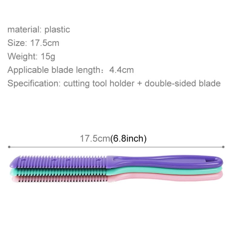 3pcs Hair Tools Double-sided Knife Hair Comb Hair Bangs Trimmer Thinning Device Hair Clipper,  Random Color Delivery-Reluova