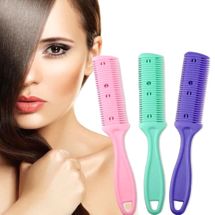 3pcs Hair Tools Double-sided Knife Hair Comb Hair Bangs Trimmer Thinning Device Hair Clipper,  Random Color Delivery-Reluova