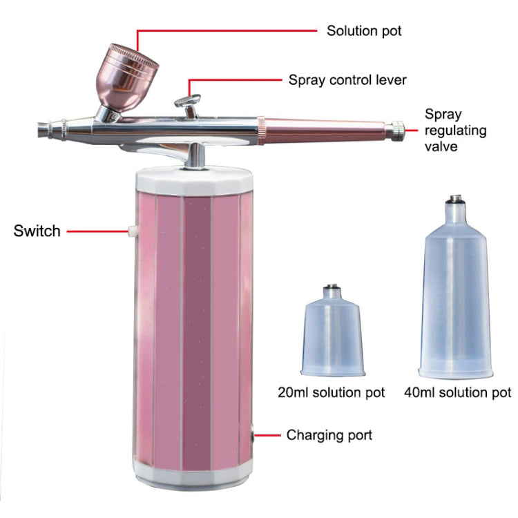 BS-1177 Needleless Water-light Guide High Pressure Oxygen Injection Apparatus Portable Hand-held Skin Care Water Atomizer Nano Sprayer Water Supplementary Instrument, Automatic Alcohol Aprayer, Water Tank Capacity: 40ml