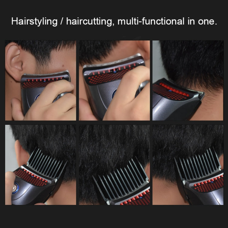 HJ-2018 Men Electric Shaver Fader Self-help Hair Clipper with Wai Cloth + Sponge, Standard Version, CN Plug