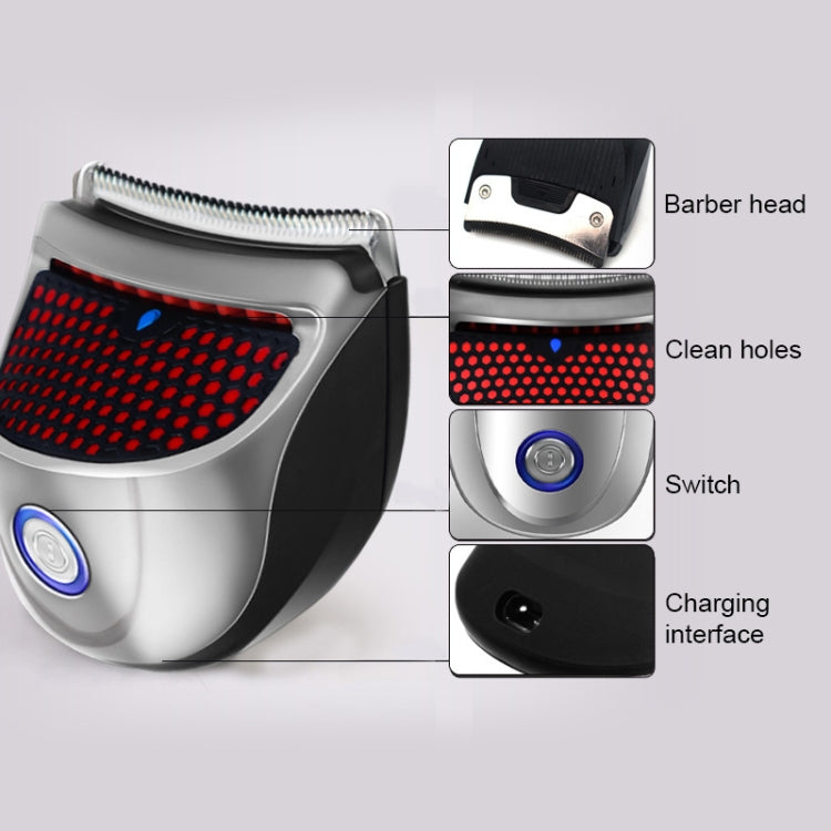 HJ-2018 Men Electric Shaver Fader Self-help Hair Clipper with Wai Cloth + Sponge + Spare Cutter Head, Standard Version, CN Plug