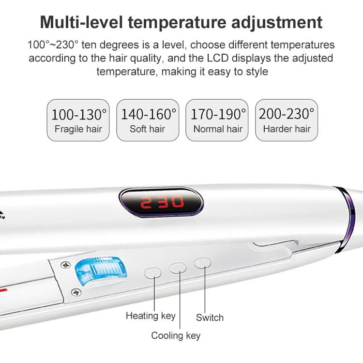 VGR V-501 14 Gears Adjustable Infrared Hair Straightening Curling Iron, Plug Type: EU Plug Reluova