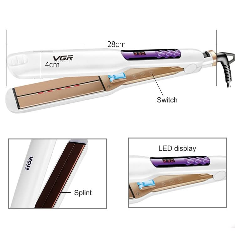 VGR V-502 14 Gears Adjustable Infrared Hair Straightening Iron, Plug Type: EU Plug Reluova