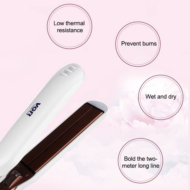 VGR V-502 14 Gears Adjustable Infrared Hair Straightening Iron, Plug Type: EU Plug Reluova