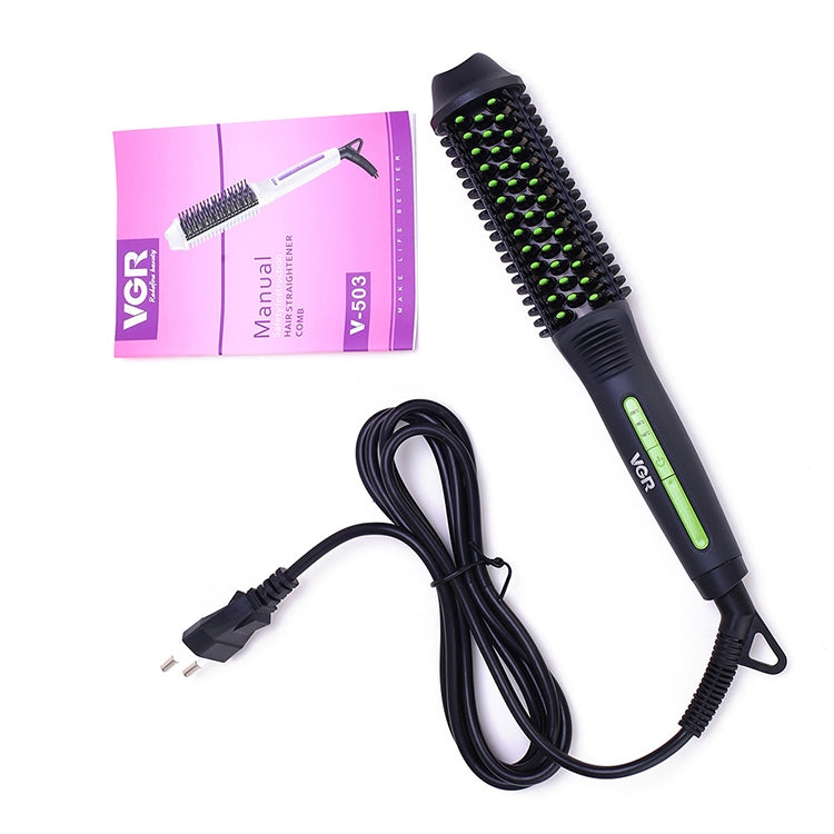 VGR V-503 50W 3 Gears Adjustable Anti-scalding Curling And Straightening Comb Dual-use, Plug Type: EU Plug Reluova