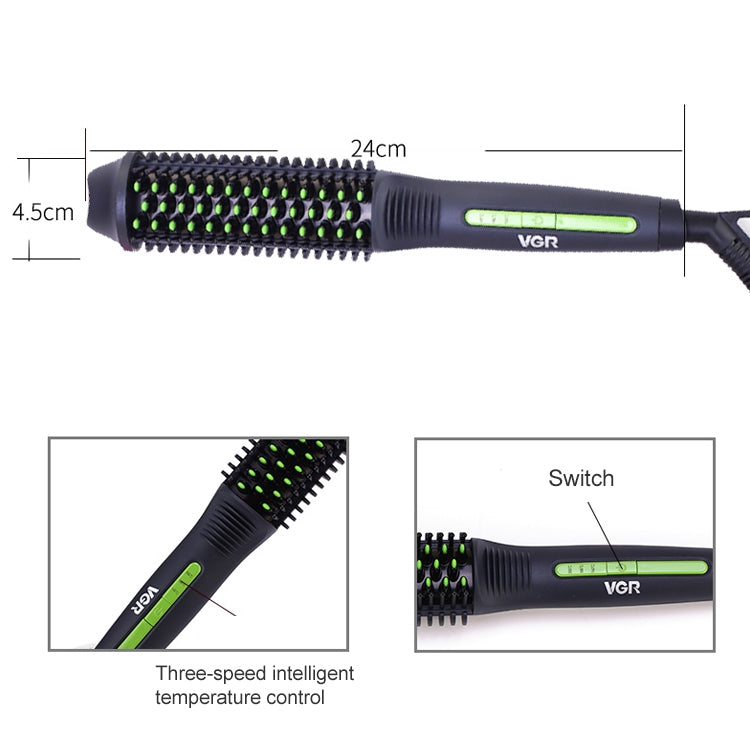 VGR V-503 50W 3 Gears Adjustable Anti-scalding Curling And Straightening Comb Dual-use, Plug Type: EU Plug Reluova