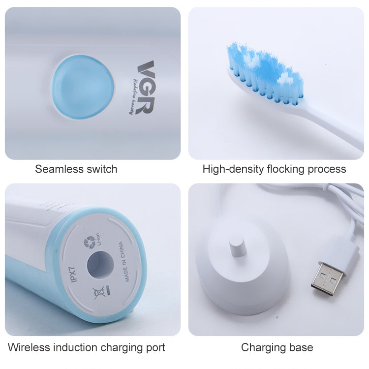 VGR V-801 USB IPX7 Sonic Electric Toothbrush with Memory Function Reluova