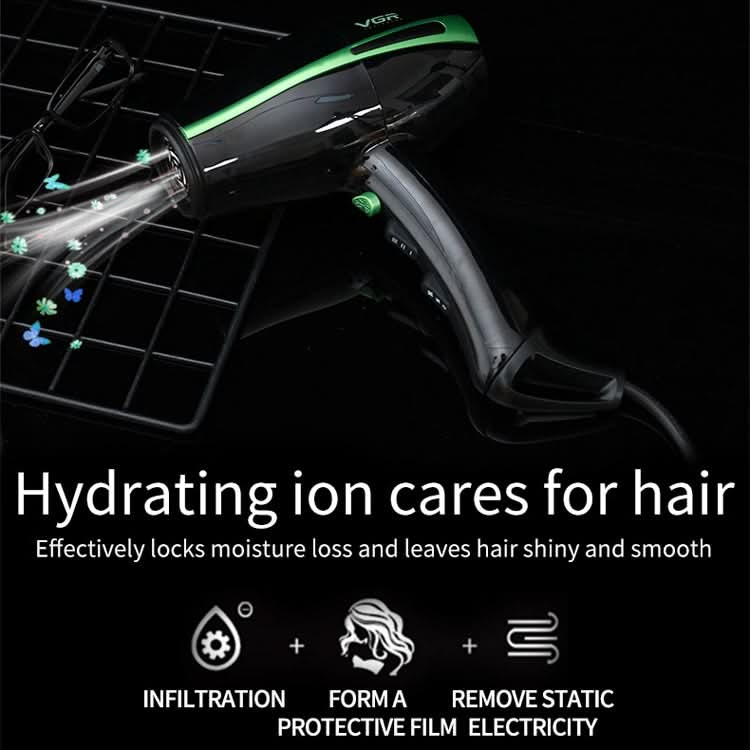 VGR V-406 2200W Negative Ion Hair Dryers with 6 Gear Adjustment, Plug Type: EU Plug