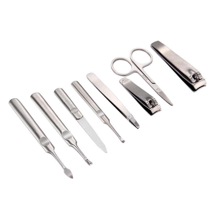 8 in 1 Nail Care Clipper Pedicure Manicure Kits (Large Nail Clippers, Small Nail Clippers, Dead Skin Fork, Dead Skin Scraper, Eyebrow Scissor,  Eyebrow Tweezers, Ear Pick, Double Side Nail File) with Leather Bag-Reluova