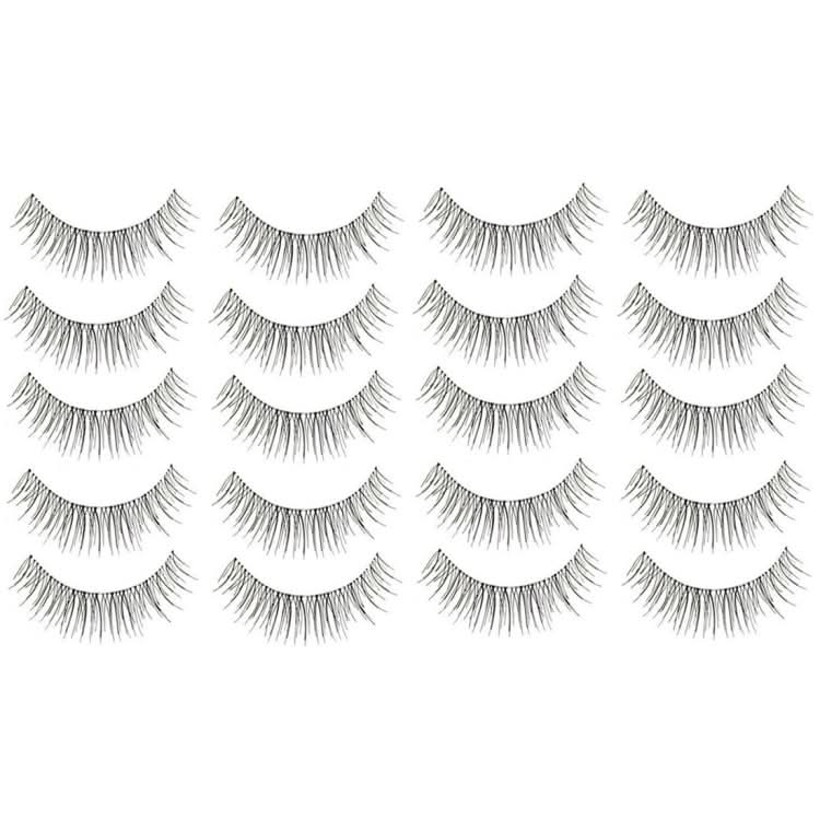 10 Pairs 217 Criss-Cross Transparent Stem Natural Makeup Lashes Charming Long Thick Black False Eyelashes