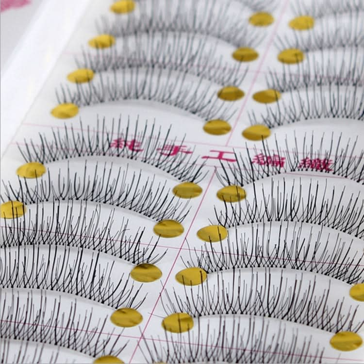 10 Pairs 217 Criss-Cross Transparent Stem Natural Makeup Lashes Charming Long Thick Black False Eyelashes