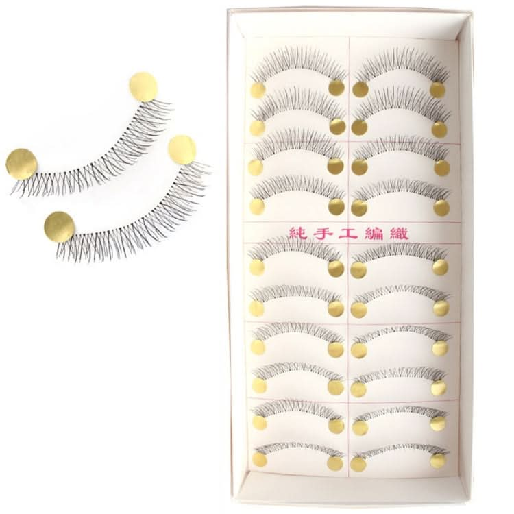 10 Pairs 217 Criss-Cross Transparent Stem Natural Makeup Lashes Charming Long Thick Black False Eyelashes