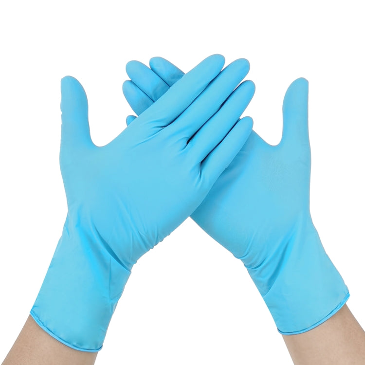 100 PCS Blue Disposable Butyronitrile Gloves Housework Supplies, Size: L, Suitable for Palm Width: 9cm-10cm