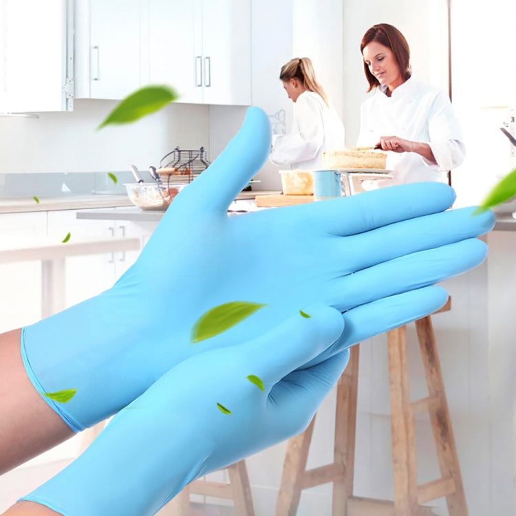 100 PCS Blue Disposable Butyronitrile Gloves Housework Supplies, Size: L, Suitable for Palm Width: 9cm-10cm