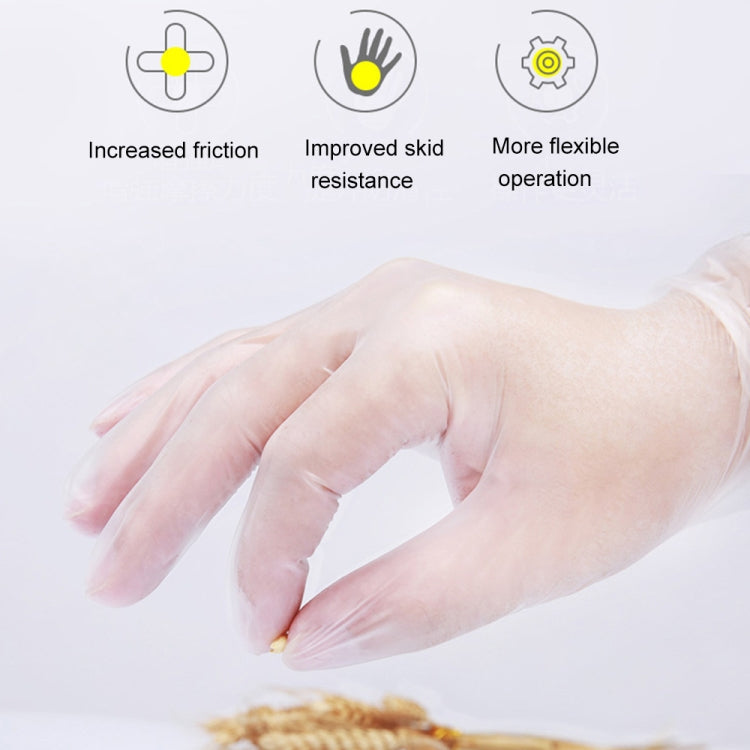 100 PCS Disposable PVC Examination Gloves Household Transparent Touchable Protective Gloves, Size: L