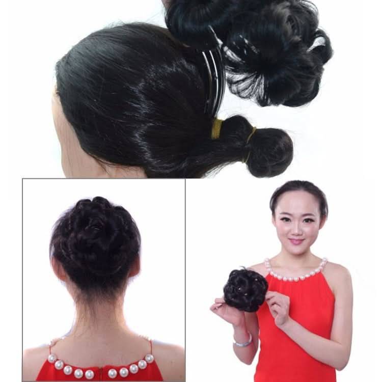 Wig Ball Head Flower Hairpin Hair Bag Wig Headband for Bride Reluova