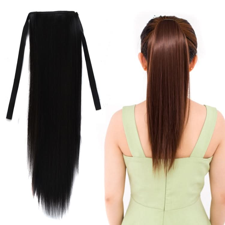 Natural Long Straight Hair Ponytail Bandage-style Wig Ponytail for Women，Length: 45cm Reluova