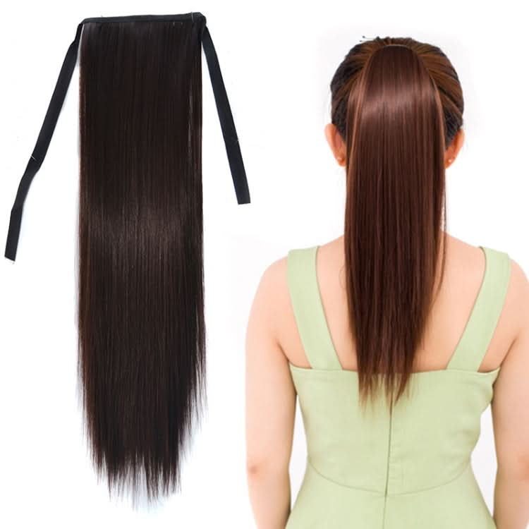 Natural Long Straight Hair Ponytail Bandage-style Wig Ponytail for Women，Length: 45cm Reluova