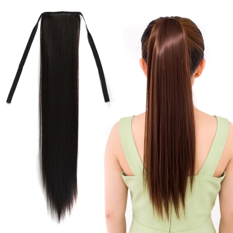 Natural Long Straight Hair Ponytail Bandage-style Wig Ponytail for Women，Length: 60cm Reluova