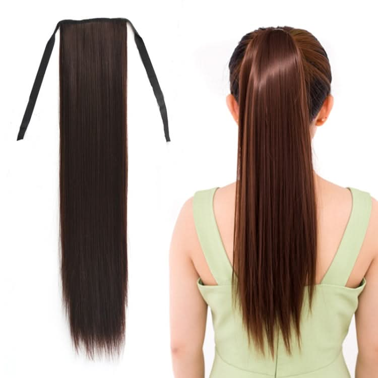 Natural Long Straight Hair Ponytail Bandage-style Wig Ponytail for Women，Length: 60cm Reluova