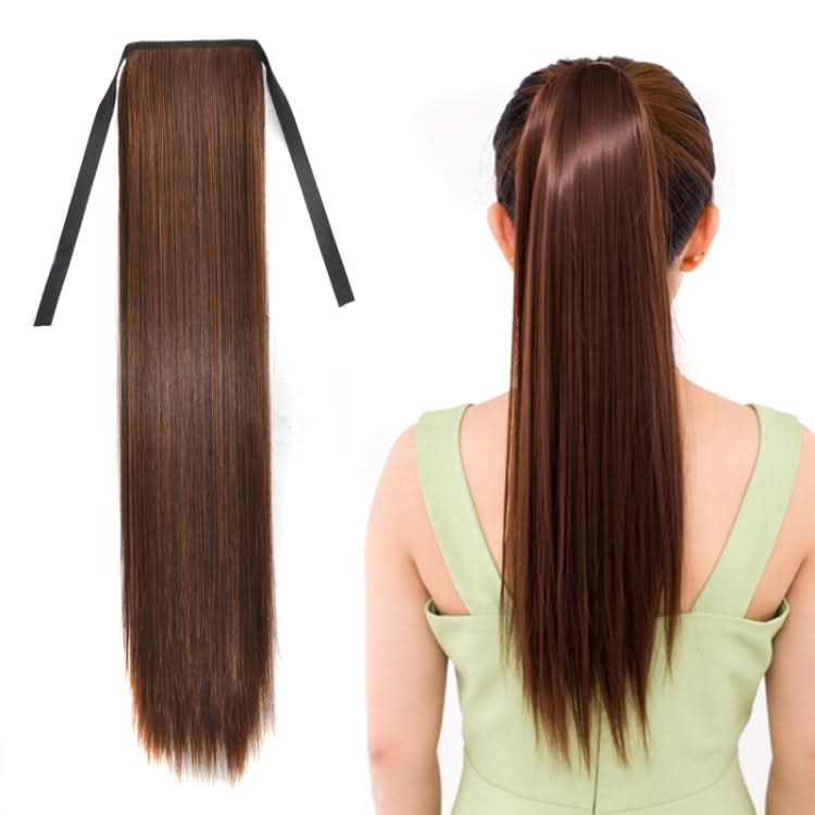 Natural Long Straight Hair Ponytail Bandage-style Wig Ponytail for Women，Length: 60cm Reluova