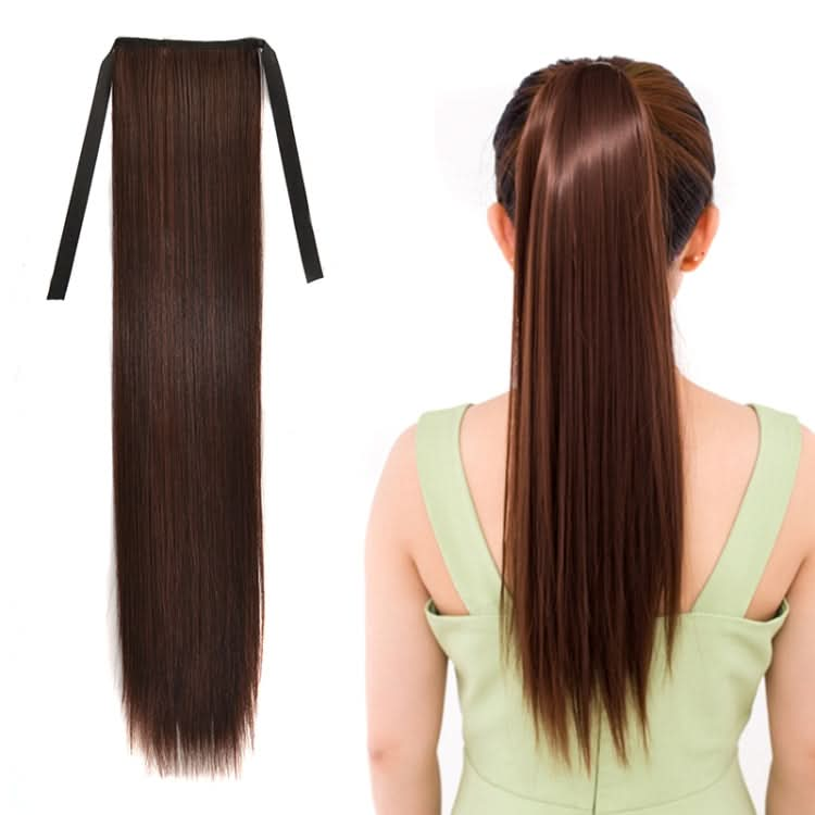 Natural Long Straight Hair Ponytail Bandage-style Wig Ponytail for Women，Length: 60cm Reluova