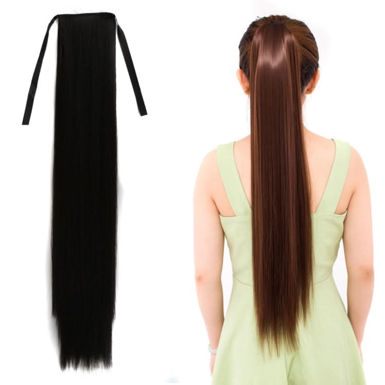 Natural Long Straight Hair Ponytail Bandage-style Wig Ponytail for Women，Length: 75cm Reluova