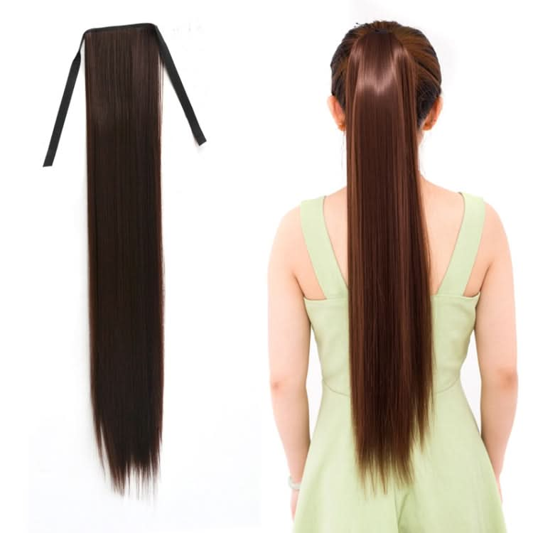 Natural Long Straight Hair Ponytail Bandage-style Wig Ponytail for Women，Length: 75cm Reluova