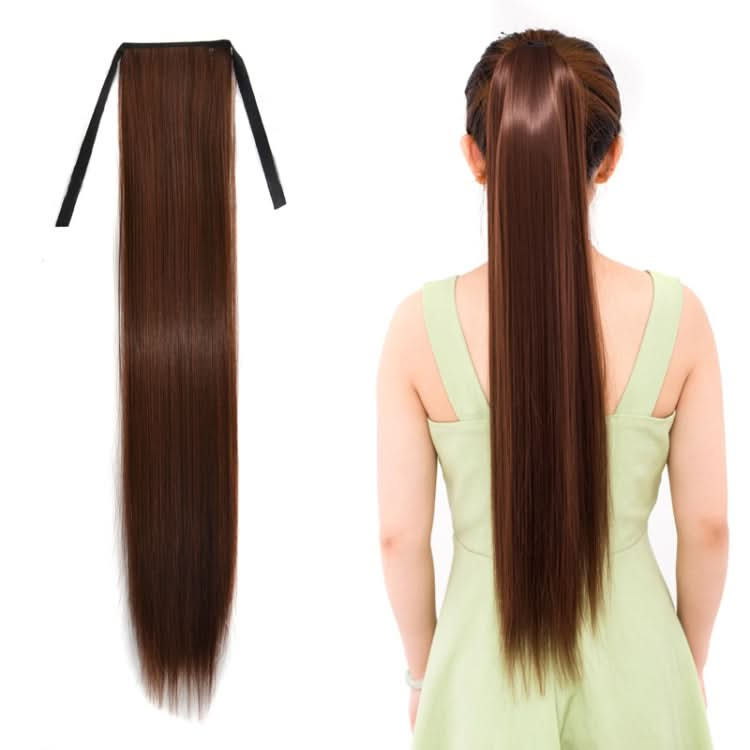 Natural Long Straight Hair Ponytail Bandage-style Wig Ponytail for Women，Length: 75cm Reluova