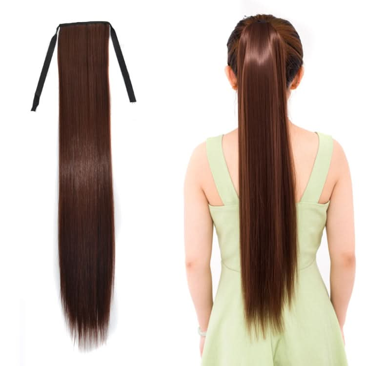 Natural Long Straight Hair Ponytail Bandage-style Wig Ponytail for Women，Length: 75cm Reluova