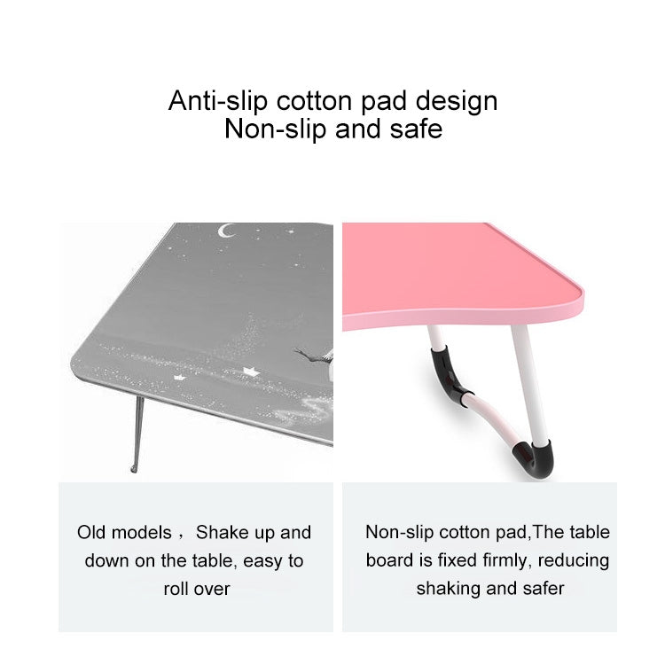 W-shaped Non-slip Legs Square Pattern Adjustable Folding Portable Laptop Desk without Card Slot (Underwater World)