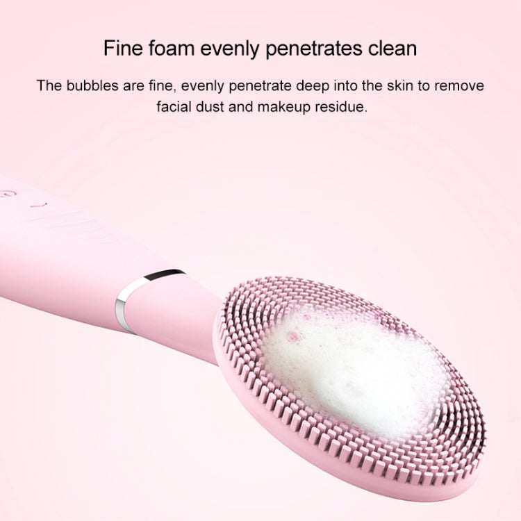 LSHOW YJK038 IPX6 Waterproof Hand-held Intelligent High Frequency Vibration Silicone Facial Cleaning Instrument Reluova