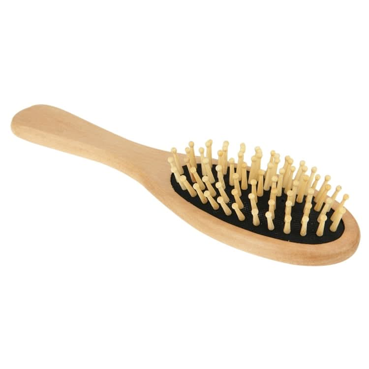 Natural Wooden Massage Hair Comb with Rubber Base & Wooden Brush, Size: Medium Reluova