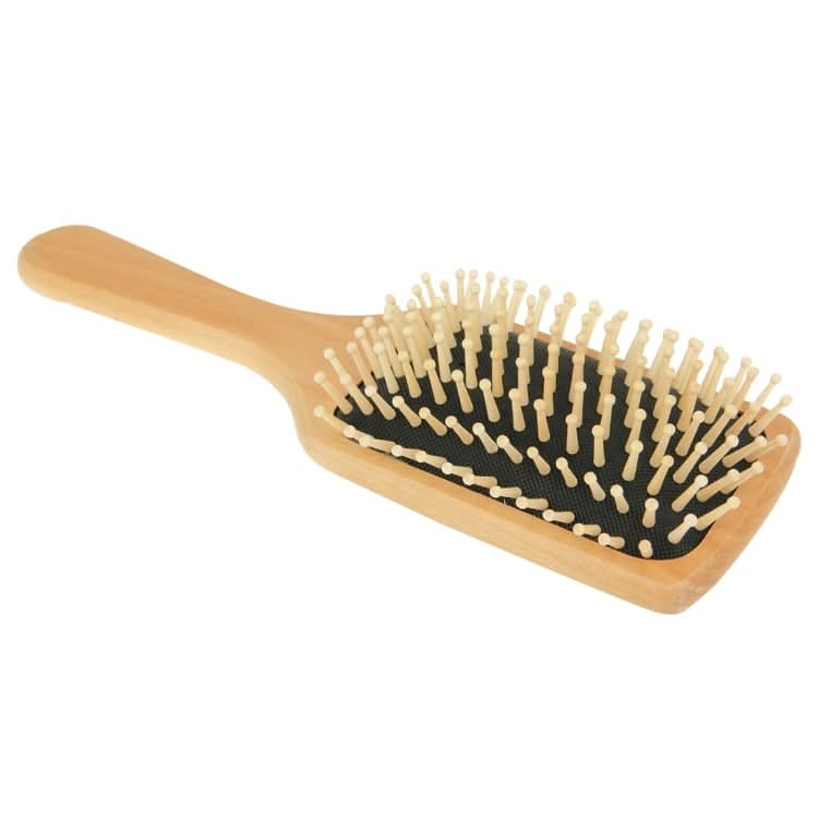 Natural Wooden Massage Hair Comb with Rubber Base & Wooden Brush, Size: Large Reluova