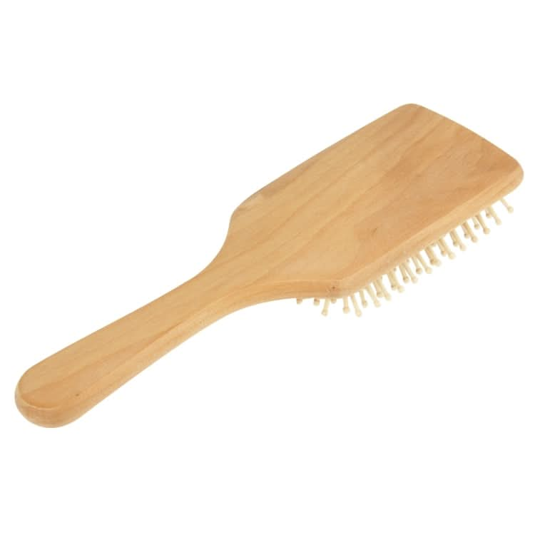 Natural Wooden Massage Hair Comb with Rubber Base & Wooden Brush, Size: Large Reluova