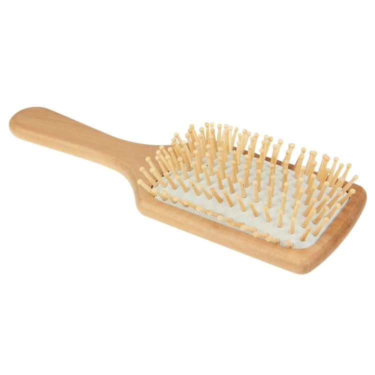 Natural Wooden Massage Hair Comb with Rubber Base & Wooden Brush, Size: Large Reluova