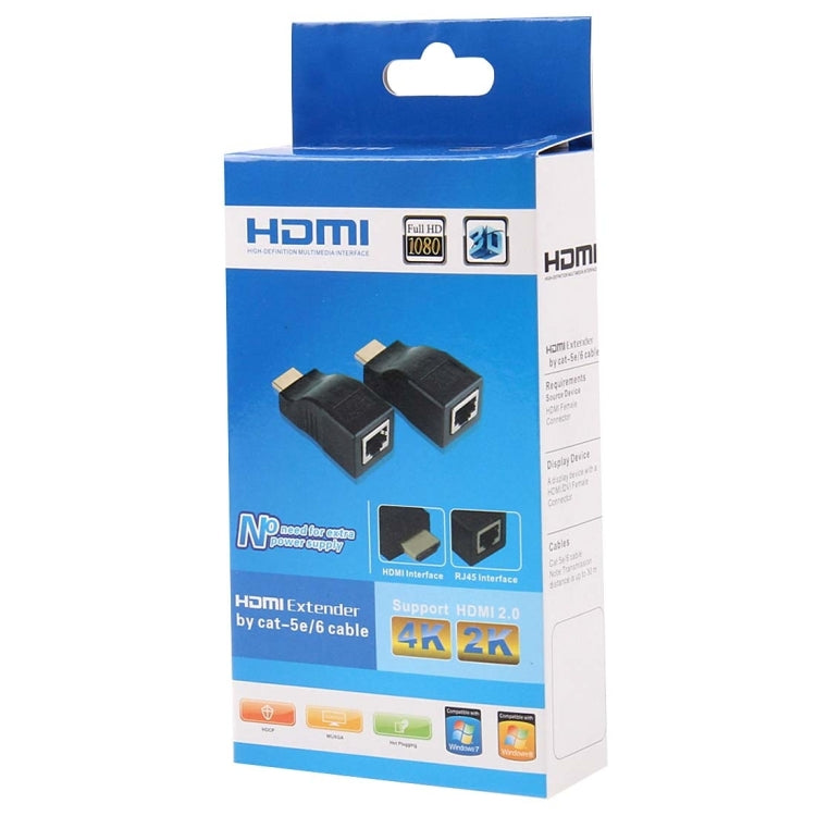 HDMI to RJ45 Extender Adapter (Receiver & Transmitter)  by Cat-5e/6 Cable, Support HDCP, Transmission Distance: 30m