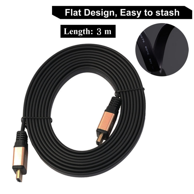 3m HDMI 2.0 (4K)  30AWG High Speed 18Gbps Gold Plated Connectors HDMI Male to HDMI Male Flat Cable