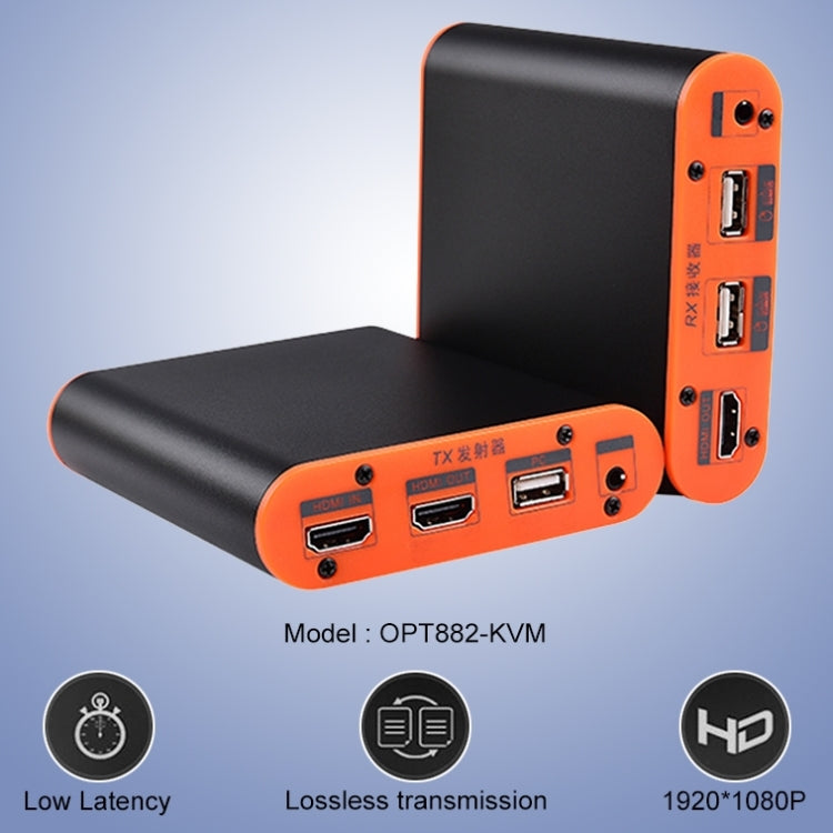 OPT882-KVM HDMI Extender (Receiver & Sender) Fiber Optic Extender with USB Port and KVM Function, Transmission Distance: 20KM