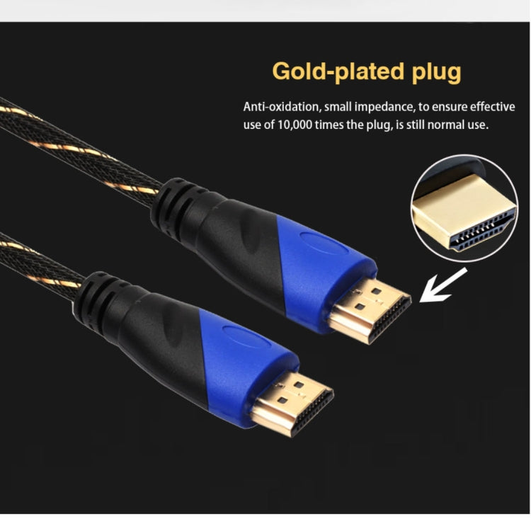 1.8m HDMI 1.4 Version 1080P Woven Net Line Blue Black Head HDMI Male to HDMI Male Audio Video Connector Adapter Cable with Mini HDMI & Micro HDMI Adapter Set